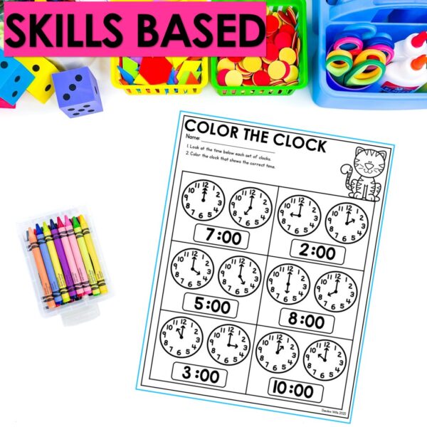 Telling Time Math Worksheets Kindergarten No Prep Activities Practice - Image 2