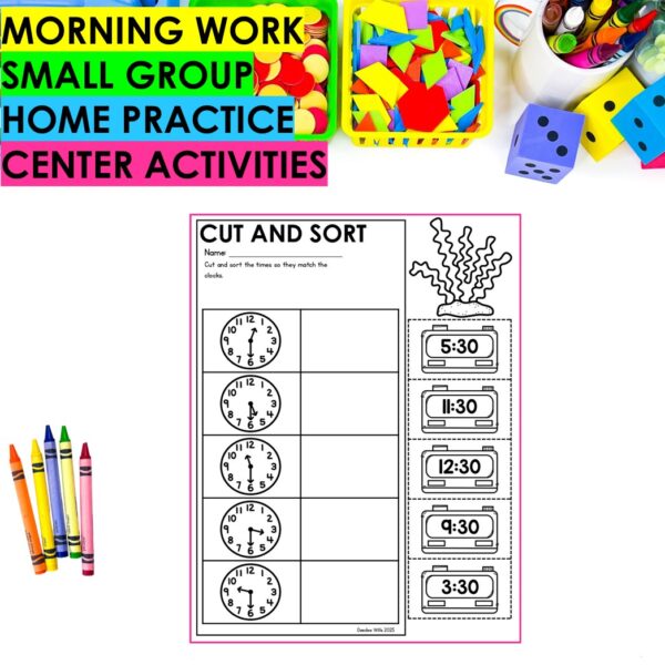 Telling Time Math Worksheets Kindergarten No Prep Activities Practice - Image 4
