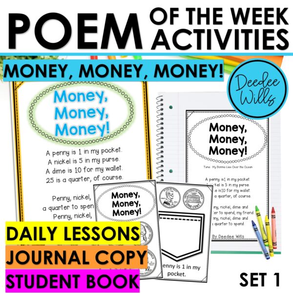 Money Poem of the Week Counting Money Kindergarten w Activities & Fluency Lesson