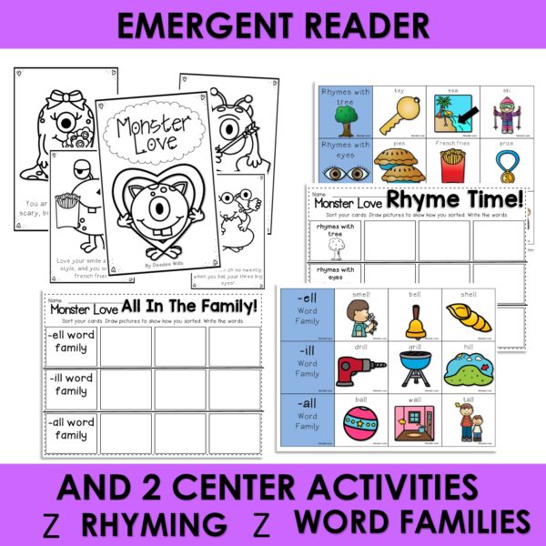 Monster Love Valentine Poem of the Week Kindergarten Activities & Fluency Lesson - Image 4