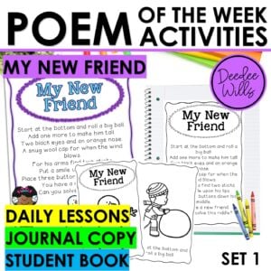 Building a Snowman Poem of the Week Kindergarten w Activities & Fluency Lesson