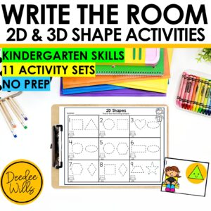 Write the Room 2D & 3D Shapes Activity – Engaging Geometry Practice for Kinders