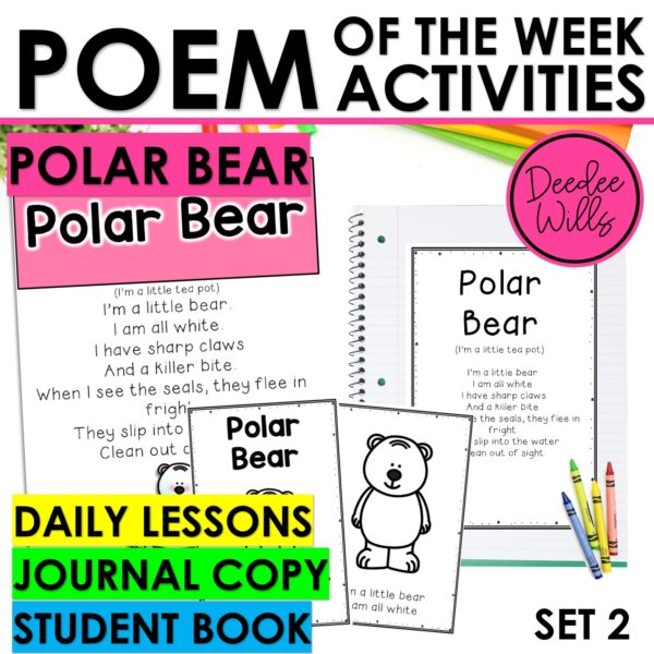 Polar Bear Poem of the Week Kindergarten w Activities & Fluency Lesson