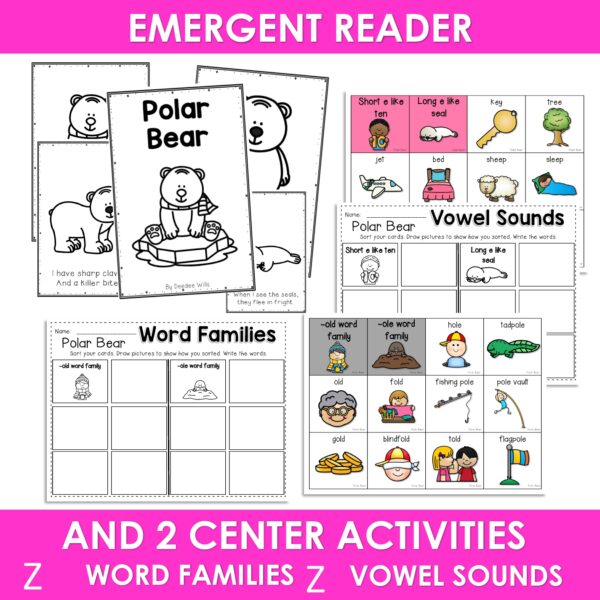 Polar Bear Poem of the Week Kindergarten w Activities & Fluency Lesson - Image 4