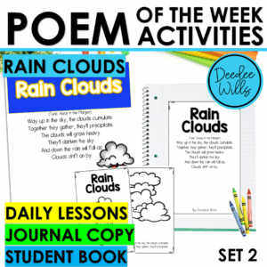 Weather Poem of the Week Rainy Poem Kindergarten Activities & Fluency Lesson