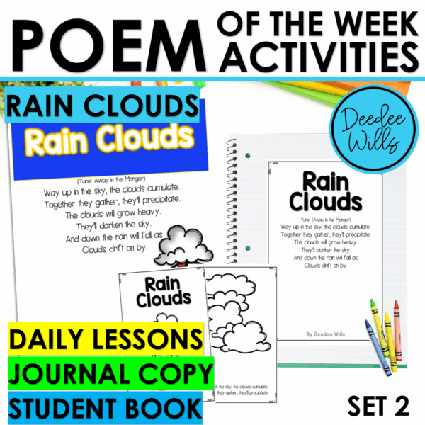 Weather Poem of the Week Rainy Poem Kindergarten Activities & Fluency Lesson