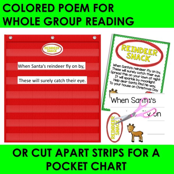 Reindeer Poem & Reindeer Snack Emergent Reader December Poem & Poetry for Kids - Image 2