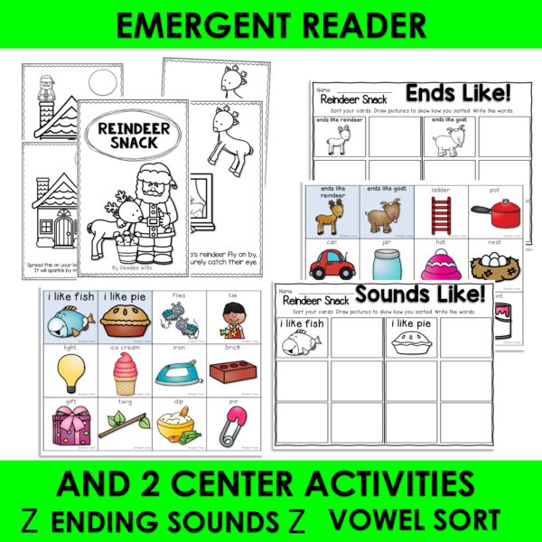 Reindeer Poem & Reindeer Snack Emergent Reader December Poem & Poetry for Kids - Image 4