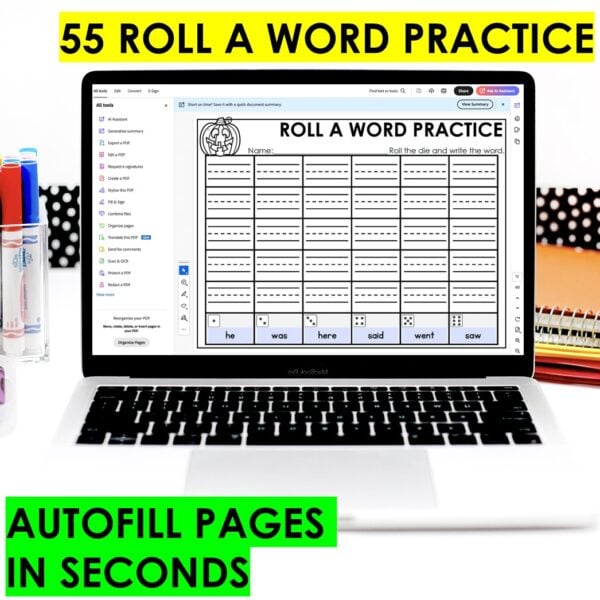 Editable Roll a Word Sight Word Writing Practice Dice Game Kindergarten & 1st Grade - Image 3