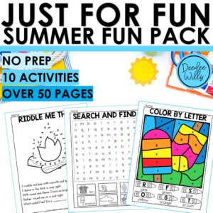 Summer Dot to Dot Mazes Tracing Word Search Color Sheets Summer Fun Packet