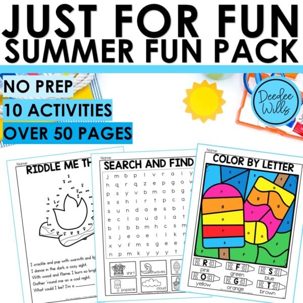 Summer Dot to Dot Mazes Tracing Word Search Color Sheets Summer Fun Packet