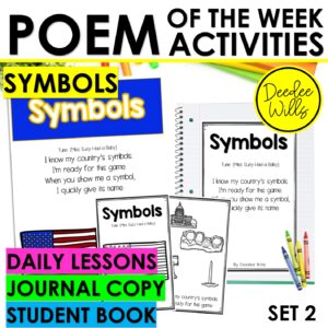 US Symbols Poem of the Week Kindergarten w Activities & Fluency Lesson Plan