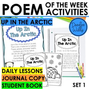 Artic Animals Poem of the Week Kindergarten w Activities & Fluency Lesson