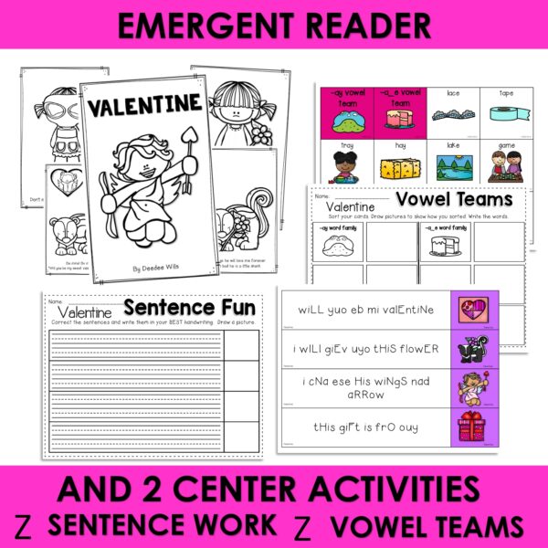 Valentine Poem of the Week Valentine Kindergarten Activities & Fluency Lesson - Image 4