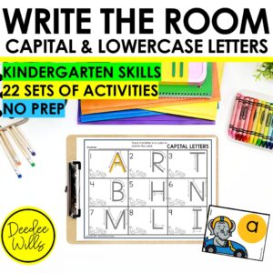 Write the Room Capital & Lowercase Letter Recognition Alphabet Activities