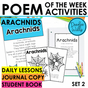 Spider Poem for Kindergarten & 1st Grade w Activities & Fluency Lesson