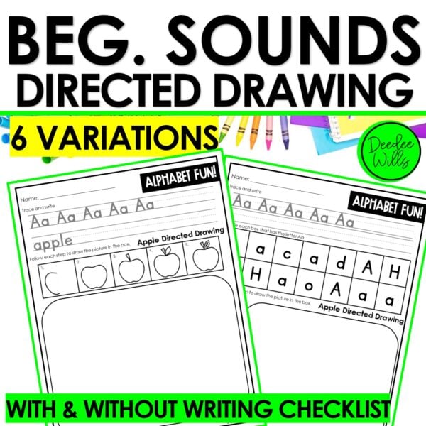 Alphabet Directed Drawing How to Draw Step by Step Kindergarten Drawing Packet