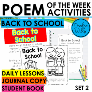 Back to School Poem w Emergent Reader, Beginning Sound Picture Sorts & Lesson