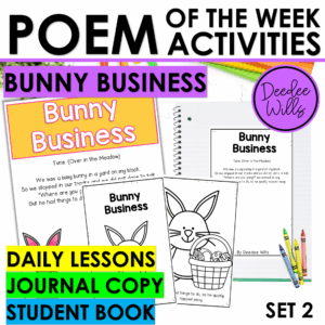 Bunny Poem for Kindergarten & 1st Grade Poetry Activities & Fluency Lesson Plan
