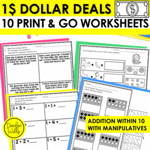 Addition to 10 with Pictures Kindergarten Worksheets Simple Addition Worksheets