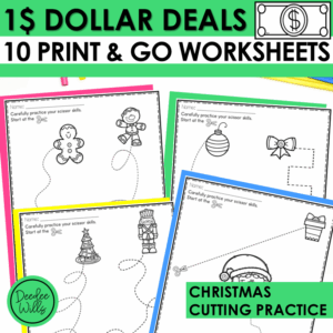 Christmas Cutting Practice Kindergarten Fine Motor Skills Practice Dollar Deal