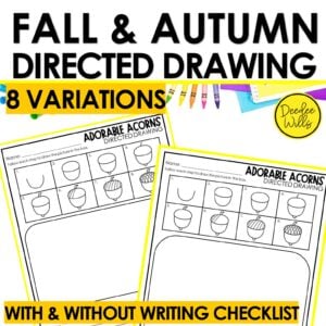 Fall Directed Drawing Handwriting Practice Draw Turkey, Pumpkin, Scarecrow
