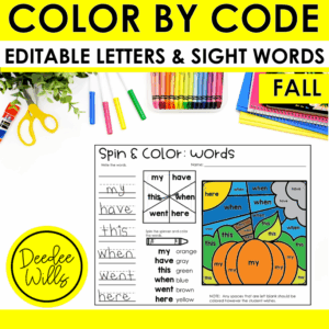 November Coloring Pages Sight Words Spelling Phonics Worksheets Color by Letter