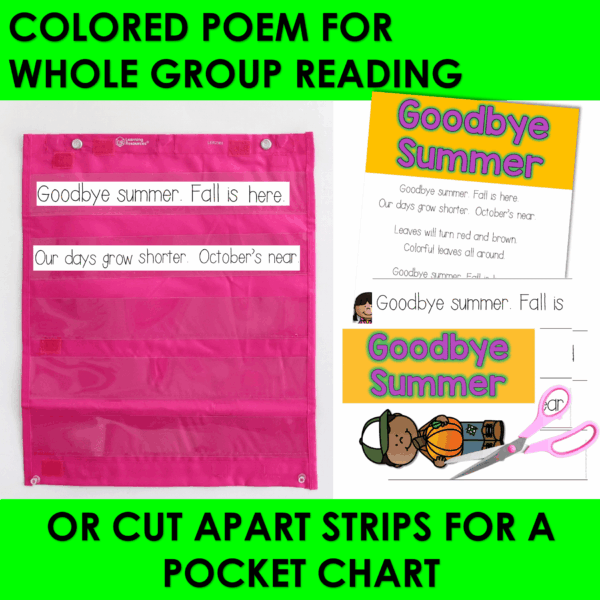 Goodbye Summer Hello Autumn Poem of the Week Kindergarten 1st Grade Activities - Image 2