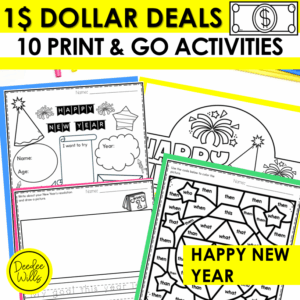 Happy New Year 2025 Kindergarten New Years Hat Writing Activities Coloring Pages