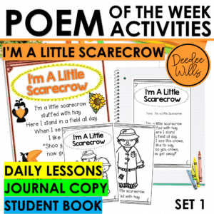 I'm a Little Scarecrow Poem with Emergent Reader Centers and Fluency Lesson Plan