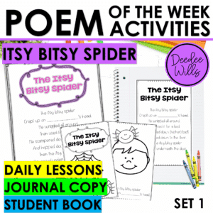 Itsy Bitsy Spider Poem for Kindergarten & 1st Grade Activities & Fluency Lesson