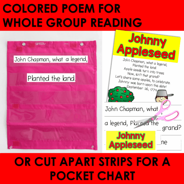 Who Was Johnny Appleseed Activities 1st Grade Kindergarten Poem & Printable Book - Image 2