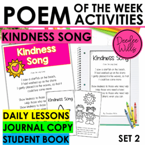Pink Shirt Day or Kindness Poem for Kindergarten & 1st Grade Poetry Activities
