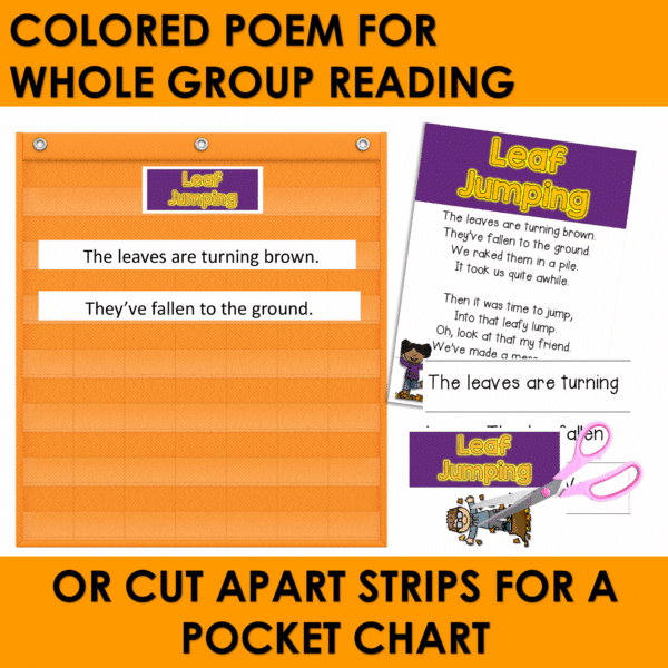 Leaf Jumping Poem of the Week for Kindergarten w Activities & Fluency Lesson - Image 2