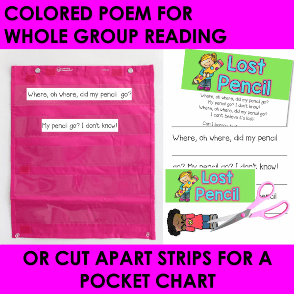 Lost Pencil Back to School Poem of the Week for Kindergarten 1st Grade w Lesson - Image 2