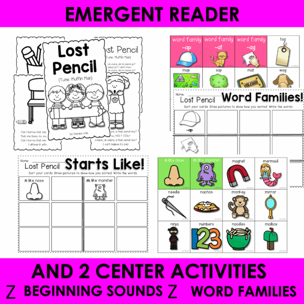 Lost Pencil Back to School Poem of the Week for Kindergarten 1st Grade w Lesson - Image 4