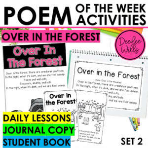 Nocturnal Animals Poem of the Week Kindergarten w Activities & Fluency Lesson