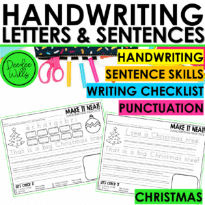 Christmas Handwriting Worksheets Letter Tracing Sentence Writing Practice