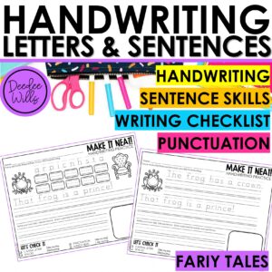 Kindergarten First Grade Handwriting Practice Letter Tracing Sentence Writing