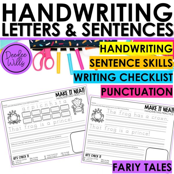 Kindergarten First Grade Handwriting Practice Letter Tracing Sentence Writing