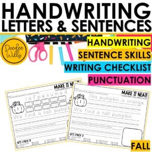 Fall Handwriting Practice Pumpkin Sentence Writing Fall Phonics Worksheets