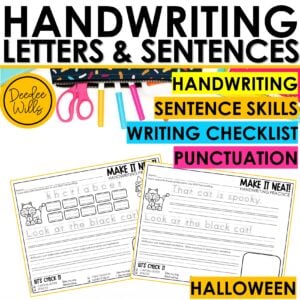 Halloween Handwriting Practice Letter Tracing Sentence Writing Decodable Sheets