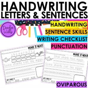 Oviparous Animals Handwriting Letter Tracing Sentence Writing Worksheets