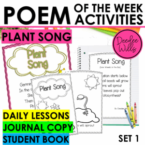 Plant Song Spring Poem for Kindergarten & 1st Grade with Poetry Activities