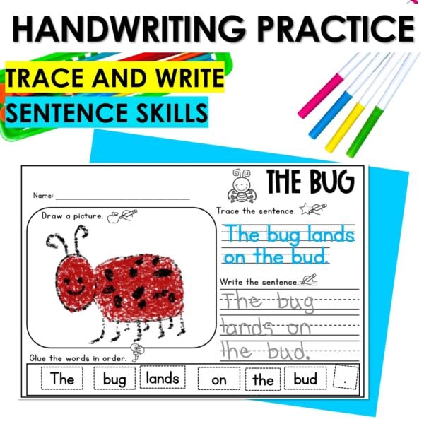 Spring Decodable Copy Sentence Worksheets Build a Sentence Cut and Paste - Image 3