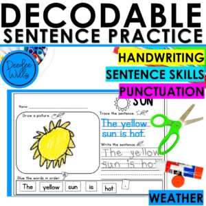 Weather Copy Sentence Worksheets Unscramble & Build a Sentence Cut and Paste