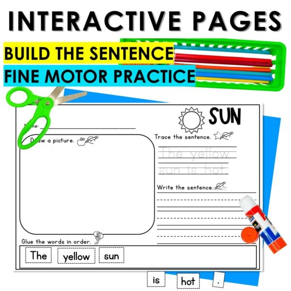 Weather Copy Sentence Worksheets Unscramble & Build a Sentence Cut and Paste - Image 2