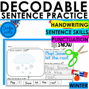 Winter Decodable Sentence Scramble Build a Sentence Cut and Paste