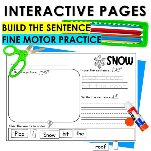 Winter Decodable Sentence Scramble Build a Sentence Cut and Paste Worksheets - Image 2