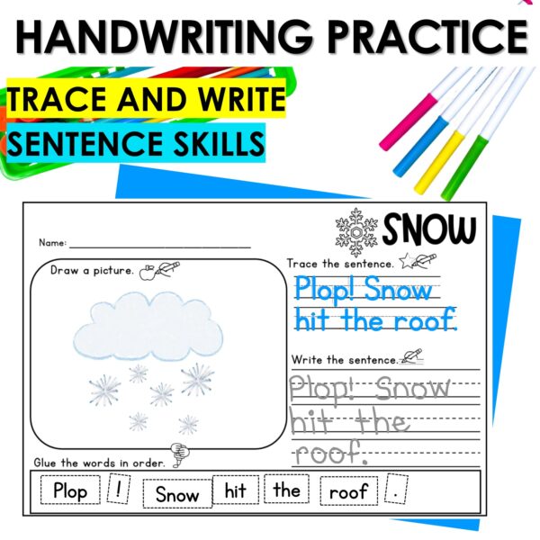 Winter Decodable Sentence Scramble Build a Sentence Cut and Paste Worksheets - Image 3